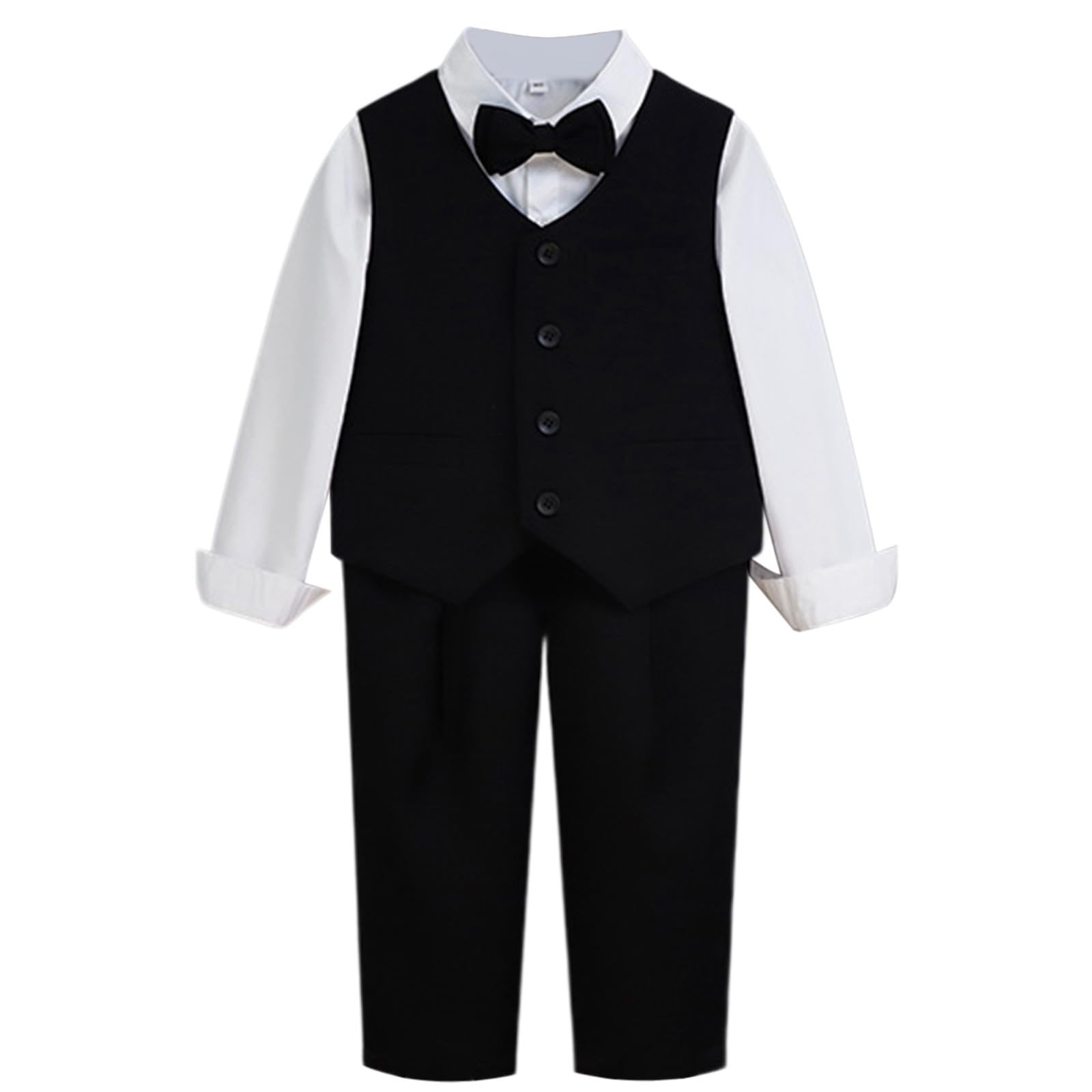 CháNdal NiñO - Elegante Traje Formal Infantil para Presentaciones y Eventos con Conjunto Completo de Chaqueta Camisa Pantalón y Corbata de