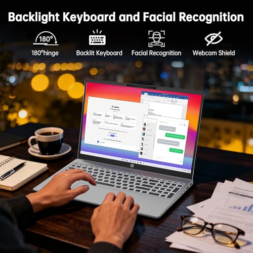 Image of HP Omnibook 5 AI Laptop,16 inch 2K (1920 x 1200) Laptop PC,Next Gen AI PC AMD Ryzen AI 7 350(NPU 50 Tops),16GB RAM,512GB SSD Laptops for Business, College, School, Photo Editing,Lifetime Office,Win 11