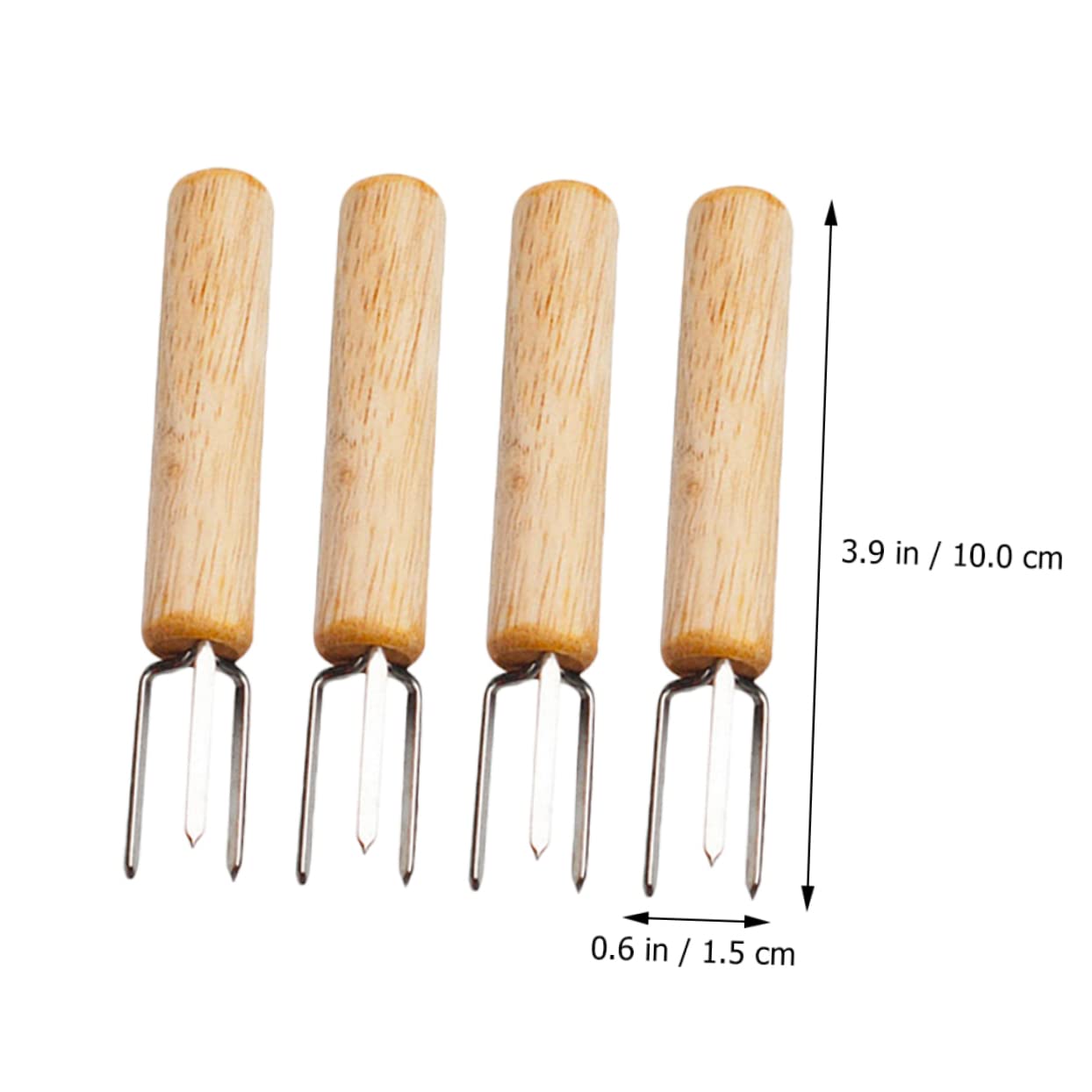 CIYODO Elegant Stainless Steel Corn Holders 4 Piece Set No Corn Forks Required for Bbq