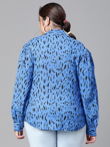 Image of oxolloxo Women Plus Size V-Neck with Tie-Knot Long Sleeve Top