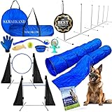 Dog Agility Course Backyard Set, Including Dog Tunnel Bags for Agility Dog Jumps and All Toys - Professional Dog Agility Equipment Range - Dog Training Course Equipment, Dog Obstacle Course Backyard