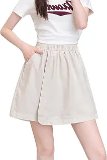 スカート風パンツ キュロット レディース ショートパンツ ガウチョ パンツスカート ミニスカート風 ハーフパンツ ポケット付き 春 夏 涼しい