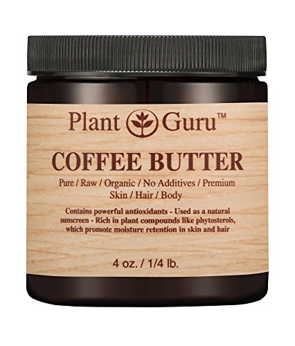 Coffee Butter 4 oz. 100% Pure Raw Fresh Natural Cold Pressed. Skin Body and Hair Moisturizer, DIY Creams, Balms, Lotions, Soaps.