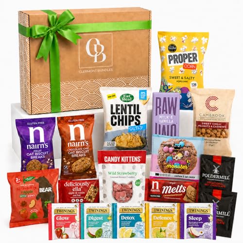 Gluten Free Hamper - Coeliac Gift Hamper Packed With 18 Coeliac and Gluten Friendly Snacks. Including Biscuits Sweets Snack Bars & More. Present For Coeliac Gluten Free Hamper