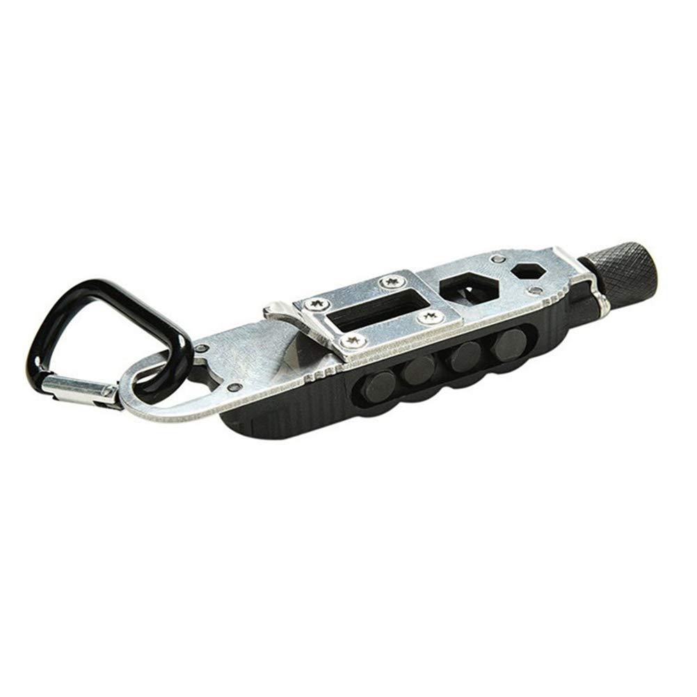 Mini Multifunctional Keychain EDC Outdoor Camping Portable Stainless Steel Pocket Tools, Pocket, Mini Portable Pocket Tools with LED Flashlight (As Shown), Hand Tools - Canada