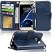 Galaxy s7 Case, Arae [Wrist Strap] Flip Folio [Kickstand Feature] PU leather wallet case with ID&Credit Card Pockets For Samsung Galaxy S7 (navy blue)