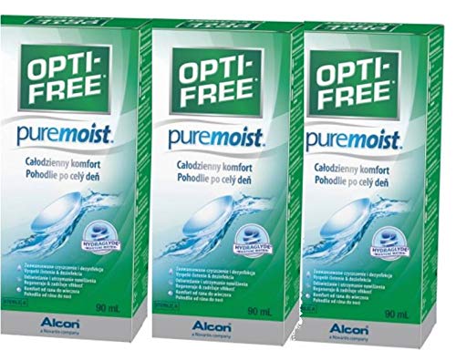 OPTI-FREE Pure-Moist Contact Lenses Solution (90ml, Pack of 3)