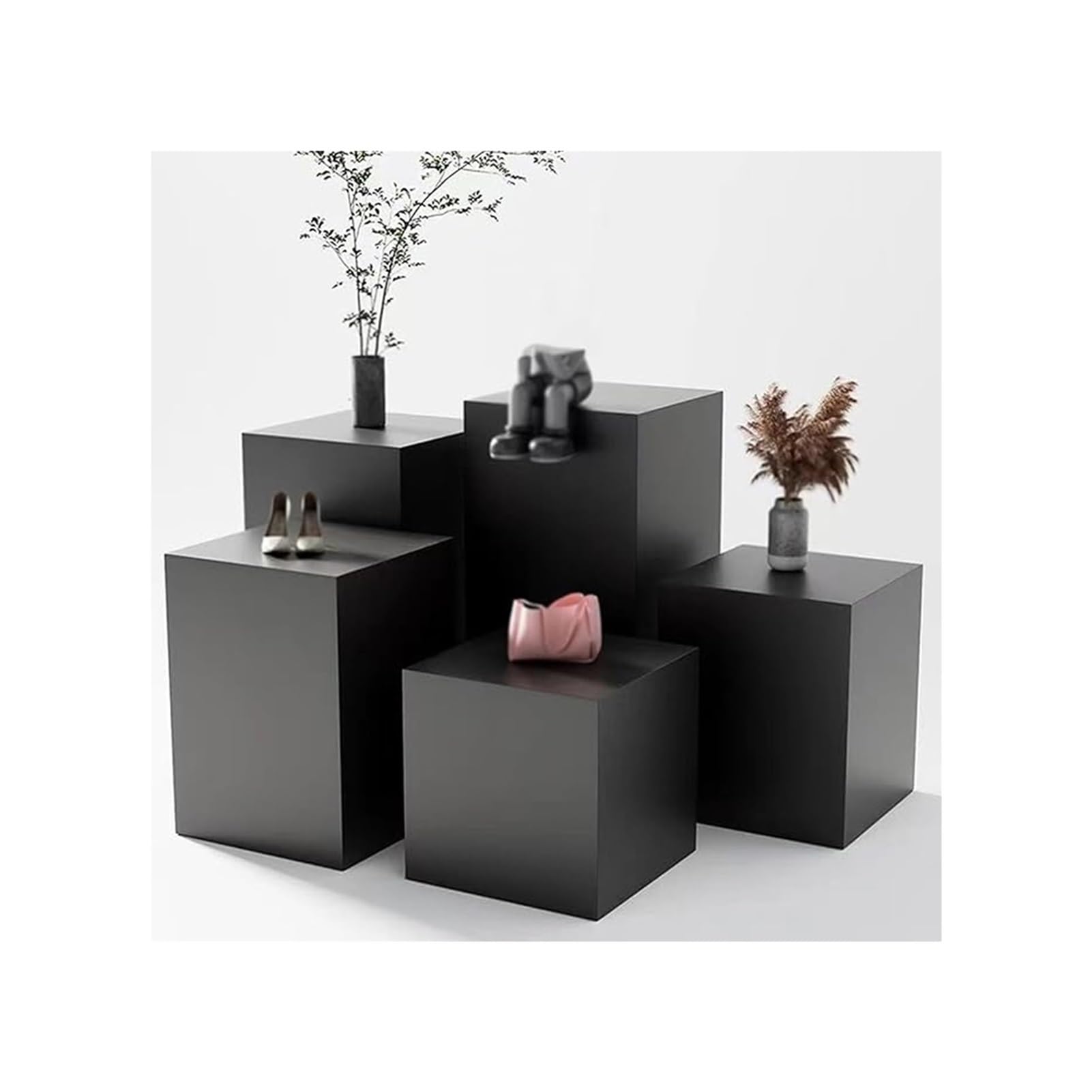 Display Pedestal Stands, Cube Riser Organizer Pedestal, Clothing