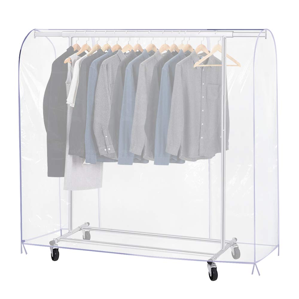 Growson Garment Rack Cover Transparent Dust Clothes Cover With Double Full Length Front Zippers Cover For Clothing Hanging Rack 47x20x52 Inch Amazon Com Au Home