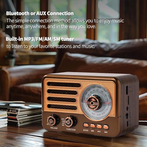 Cason FR22 FM Radio with Bluetooth, Brown - Image 7