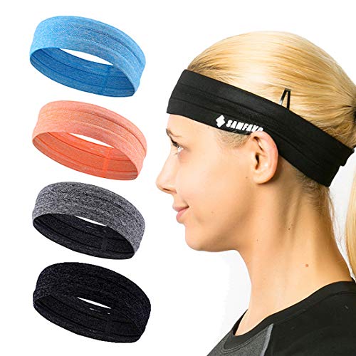 SAMFAVO Sports Headbands for Women and Men-Workout Headbands-Sweatband for Running Fitness Yoga Basketball