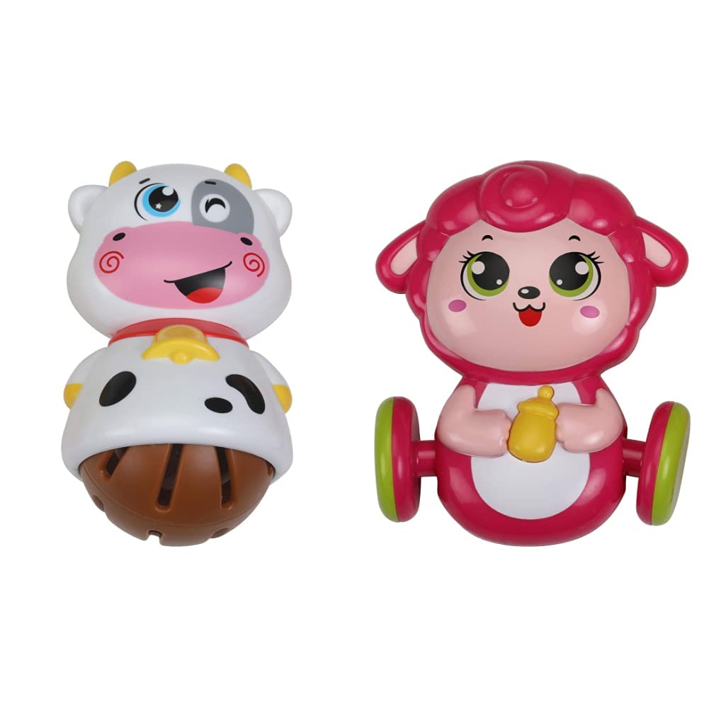 Luvlap - 18555 Cow Rattle for Baby, Multicolor & Luvlap - 18561 Sheep Rattle for Baby, Multicolor