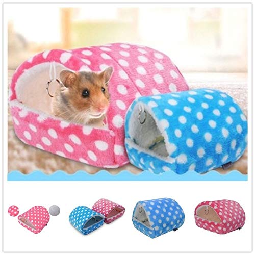 Pet LJ Nido de pájaro triangular grueso cálido nido de loro, hamster, tamaño: L-13 x 14 cm (azul) (color: azul)