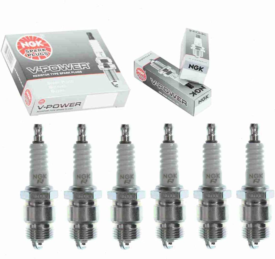 6 pc NGK V-Power Spark Plugs compatible with Ford F-100 3.6L 3.9L 4.9L L6 1961-1983