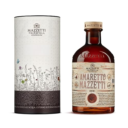 AMARETTO in CONFEZIONE REGALO | Mazzetti d'Altavilla di Monferrato | Il mitico e intramontabile digestivo dopo pasto dal inconfondibile gusto di mandorle amare | 70 cl