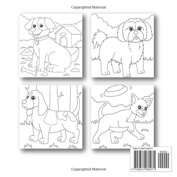 Miniatura 2 de Dogs Coloring Book For Kids, Age 3-5, 4-6, 6-8, 44 Pages, Designer Illustration