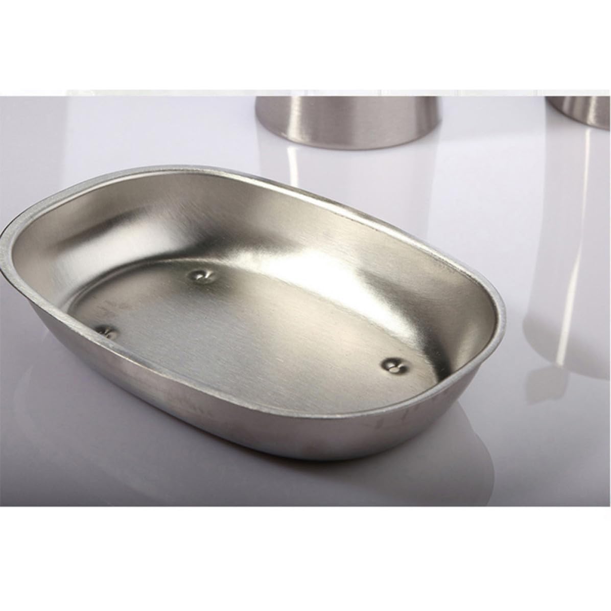 Gatuida Jaboneras de Acero Inoxidable 2piezas Doble Capa y Drenaje para Baño y Cocina, Bandeja Oval para Jabón Que Permite Secar y Prolongar Vida del Jabón