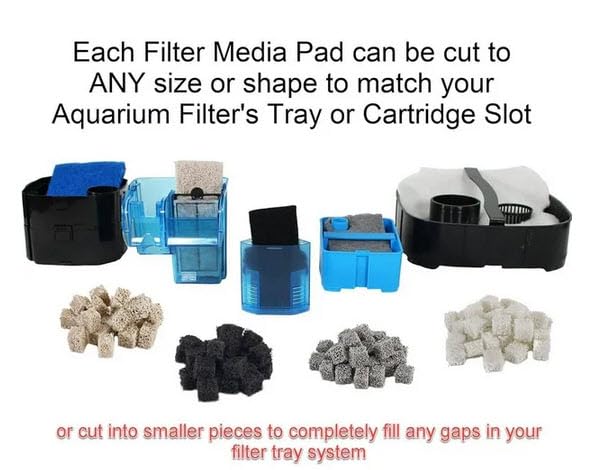 Image of PENN-PLAX Carbon Infused Aquarium Filter Media Pad - Easy to Cut into Any Size Your Filter Requires - 10 inch x 18 inch (Pack of 4)