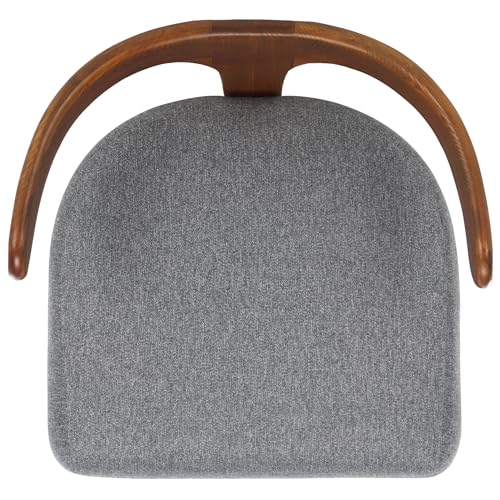 Sillón plegable gris con estructura de madera miniatura 6