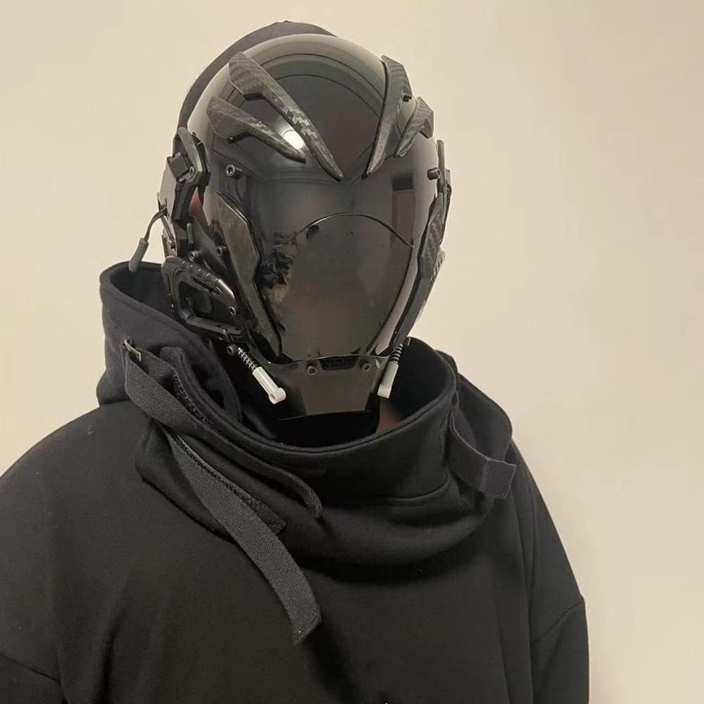 Amazon | ブラックサイバーパンクマスク 暗黒風元宇宙機甲ロボット