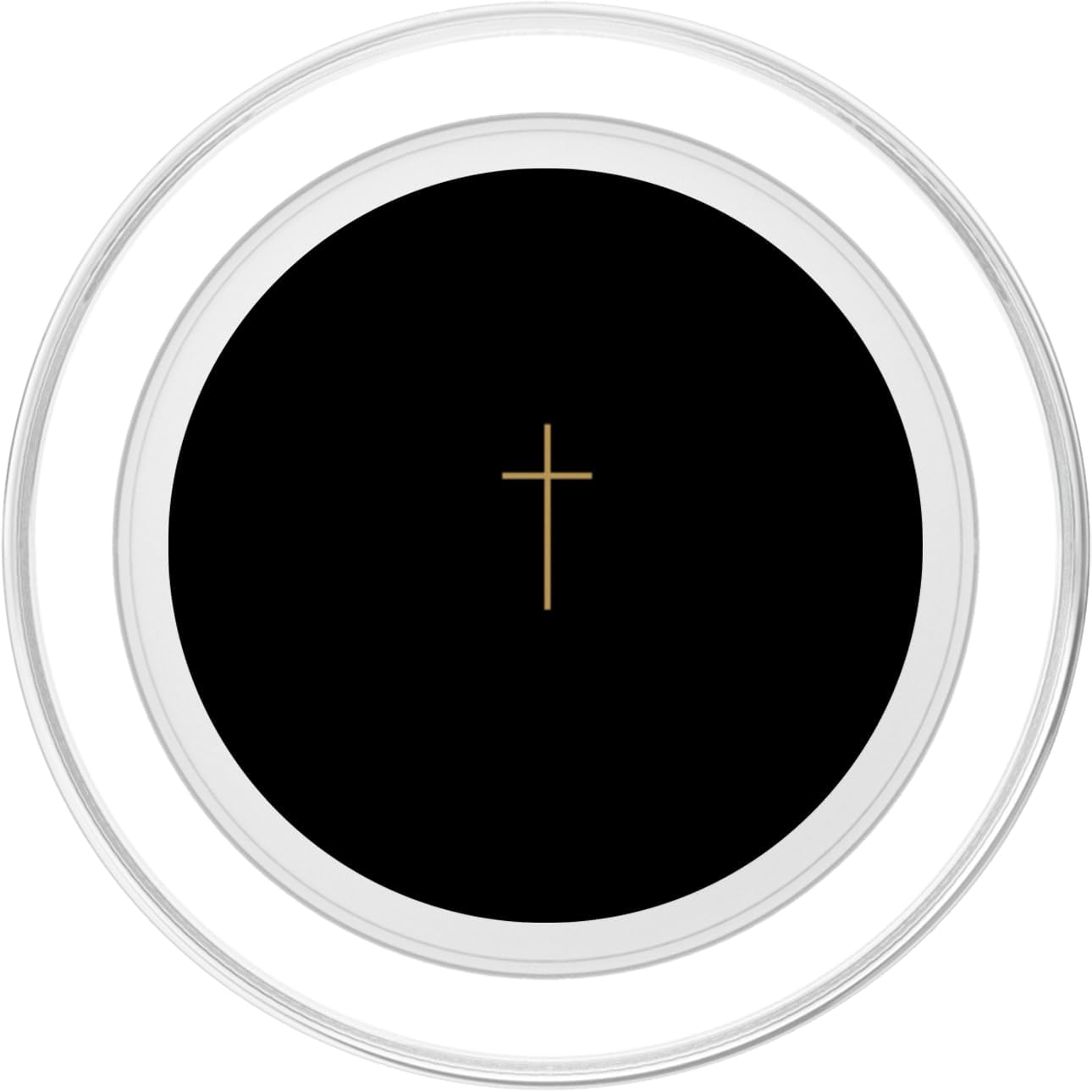 Christian Cross Black Minimal Minimalist for Men Women PopSockets PopGrip for MagSafe