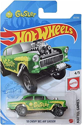 Hot Wheels 55 Chevy Bel Air Gasser 1:64 Verde miniatura 1