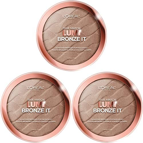 L'Oreal Paris Cosmetics True Match Lumi Bronze It Bronzer para rostro y cuerpo, profundo, 0.41 onzas líquidas (paquete de 3)