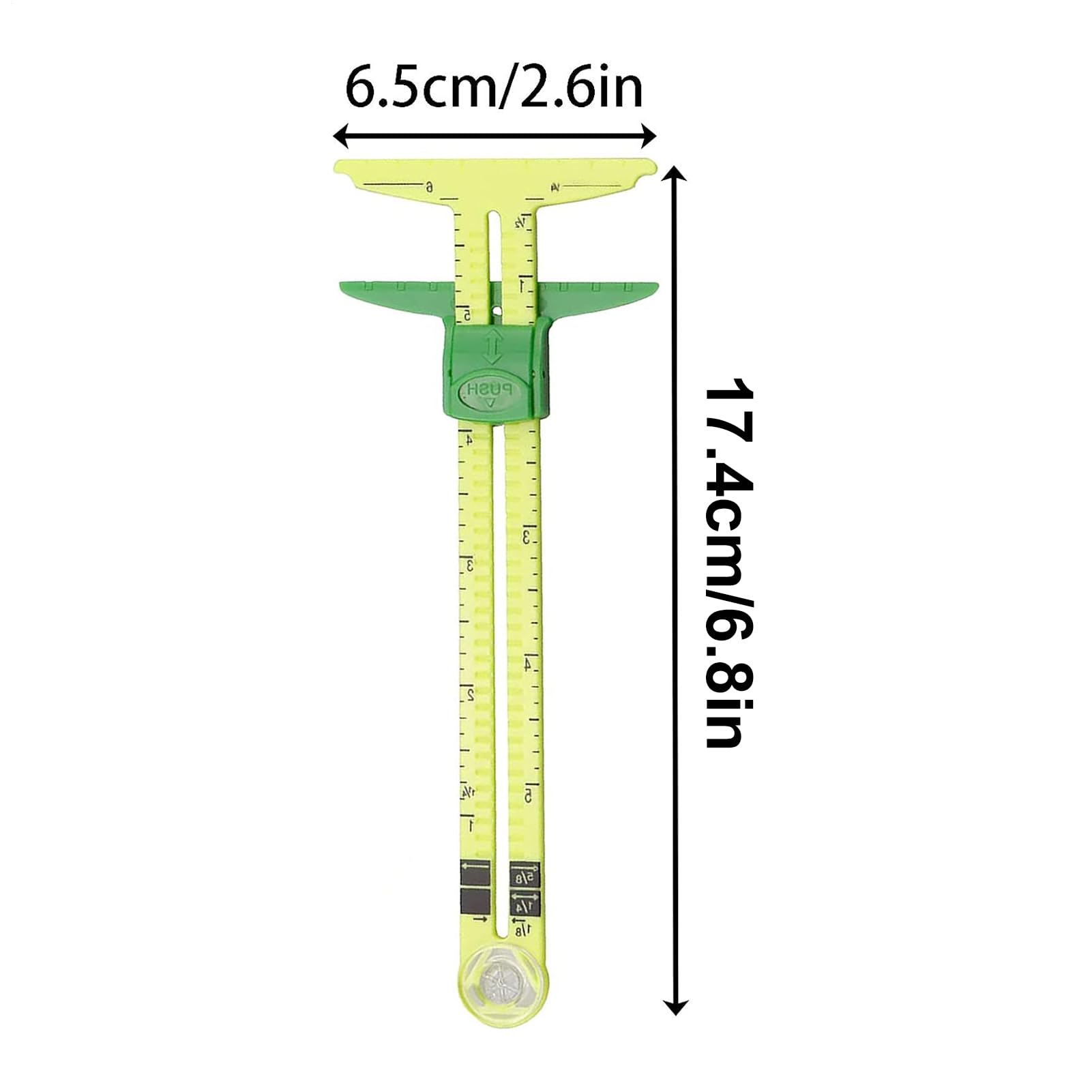 Righello di misurazione per cucito, calibro scorrevole di precisione, righello per trapuntatura, strumento di allineamento sartoriale, guida di misurazione artigianale, righello per marcatura