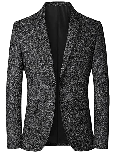 Men's 2-Piece Suit Linen Jacket with Black Trousers for Business Casual Daily2