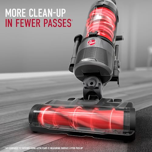 Image of Hoover WindTunnel Swivel Pet Bagless Upright Vacuum Cleaner forhome use on Carpet and Hard Floors, Corded Upright Vacuum Cleaner for Pet Hair, Lightweight Design, Swivel Steering