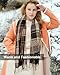 Loritta Womens Scarf Fashion Long Plaid Shawls Wraps Big Grid Winter Warm Lattice Large Scarves Gifts, Khaki Beige Lattice