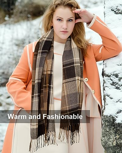 Image of Loritta Winter Scarf for Women, Long Plaid Shawl Wraps Scarves Gifts