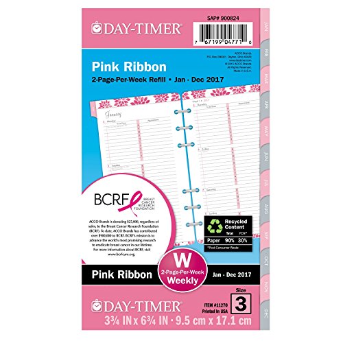 Day-Timer Weekly Planner Calendar Refill 2017, Two Page Per Week, 3-3/4 x 6-3/4