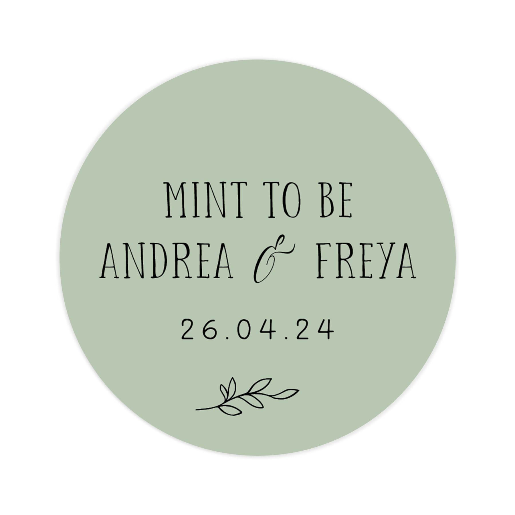 Personalised mint to be wedding stickers | wedding labels | favor sticker | wedding favors thank you stickers | 35 round stickers - per sheet (Sage green)