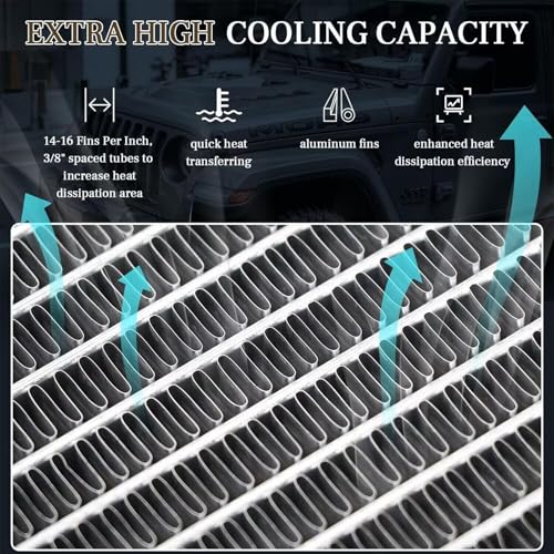 CoolingSnow 3 Row Aluminum Radiator Shroud Fan for 1968-1972 Chevy II Nova Dodge Charger Coronet Plymouth Mopar V8 22" Wide Core Small Block Aluminum Radiators + Shroud fan + Thermostat Relay Kits by CoolingSnow - Image 3
