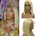 Myfashionhair Front Lace Wig 613 Silky Straight Human Hair Wig 8 inch 180% Density Real Hair Wigs with 13x4 Swiss Lace and Adjustable Cap, Pre Plucked Wigs for Women Human Hair (#613)