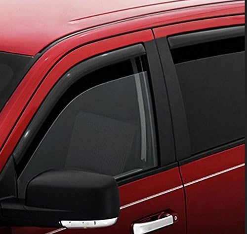 4PCS Smoke Window Deflector Visors Front & Rear Sun/Rain/Wind Guards Compatible with 2004–2010 Dodge Durango | Durable Acrylic Vent Shades | Reduced Wind Noise & Improved Airflow