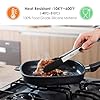 HOTEC Premium Stainless Steel Locking Kitchen Tongs with Silicon Tips, Heat Resistant Cooking Tongs Set of 3-7", 9" and 12" (Black) #1