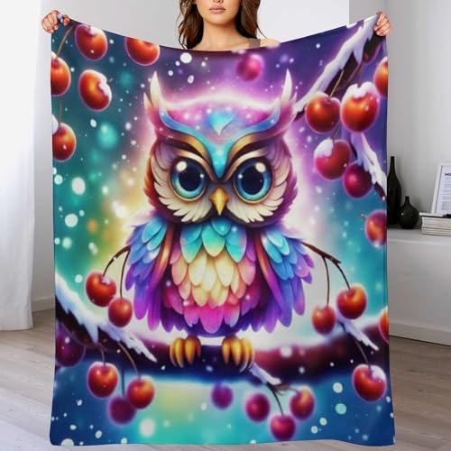 Couverture polaire hibou légère pour éliminer la fraîcheur des nuits sur le sofa