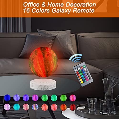 Floating and Levitating Moon Lamp with 16 Colors Ball, 3D Printing Moon Lamp Night Light, Magnetic Levitation Table Lamp,Spinning Freely, Cool Desk Lamp,Preety Gifts, Office Room Decor