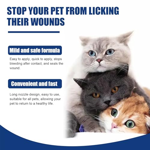 Wundpflegegel für Hunde und Katzen,Flüssigkeitsgel für Pets,Pet Skin Care Gel zur Reinigung und Pflege von Wundbereichen,Wundsalbe für Welpen,Wasserdichtes Gel zum Schutz,Fördert die Wundheilung