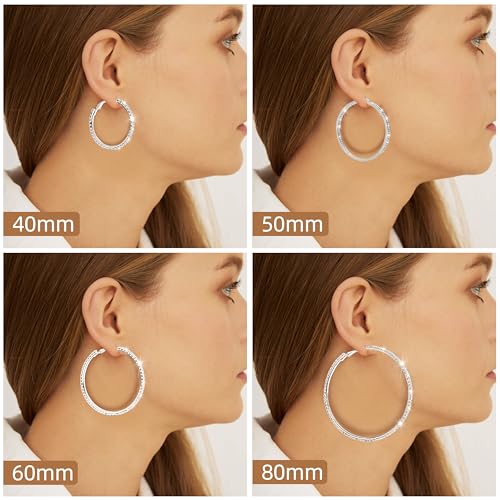 Bienvenu Bridal Wedding Crystal Rhinestone Hoop Earrings Large Hoop Earrings for Women3