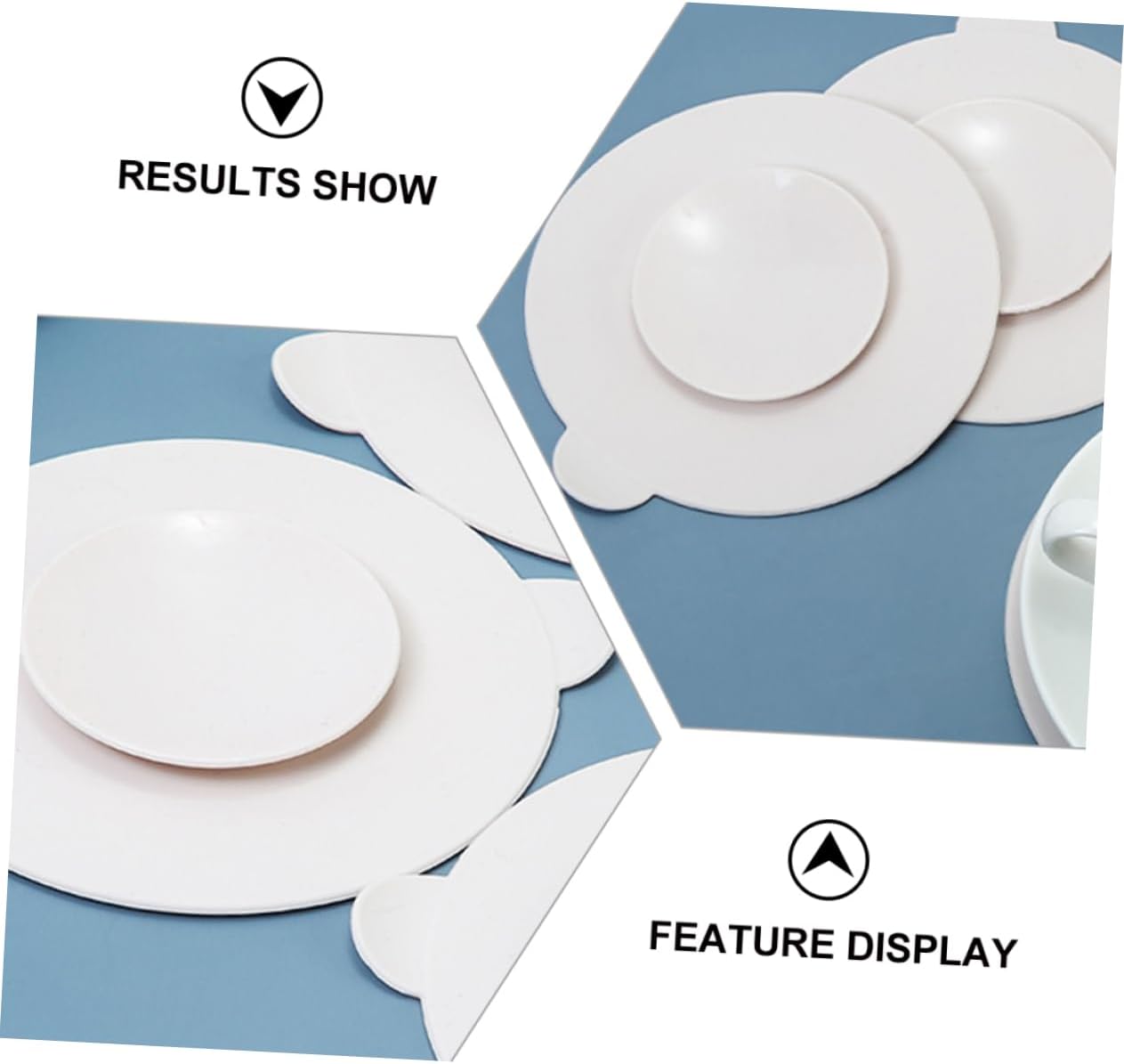 3pcs Suction Bowl Mats Food Grade Silicone Tableware Mats Cutlery Pads with Strong Suction for Feeding and Spill Prevention Portable and Safe in Cream White