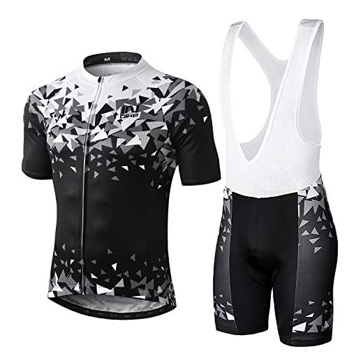 INBIKE Cycling Jersey Men Set Bike Shorts Bib Padded Mountain Bikes MTB Biking Shirts Clothing Jerseys Short Sleeve Road Cycles Suit Bibs S