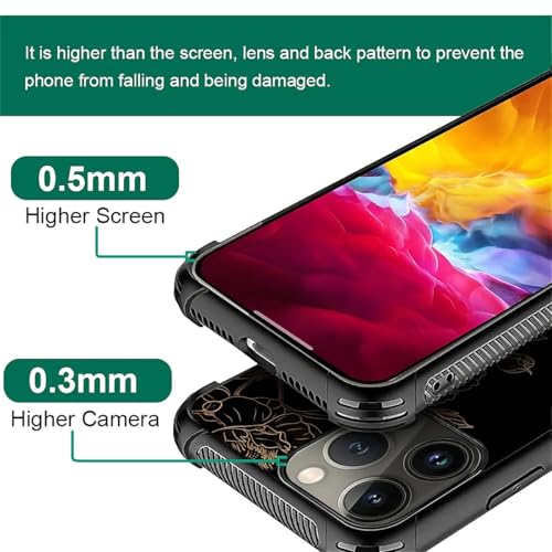 FKBRCL4U for iPhone 16 Pro Max Case, Gold Blooming Flower Dark Pattern Graphic Design Girl Boy Soft Silicone Hard Acrylic Shock Protection for iPhone 16 Pro Max - image 5