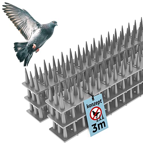 Konzept 11 Taubenabwehr Spikes Kunststoff 3m (50 cm x 6Stk.) Silber...