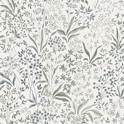 Heroad Peel and Stick Wallpaper Green Contact Paper 17.3''x78.7'' Floral Wall Paper Boho Removable Self Adhesive Wallpaper for Cabinets Drawers Liner for Bedroom Bathroom Waterproof Decor Vinyl Roll
