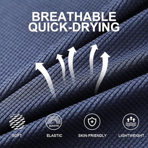 Men's Polo Shirts Short Sleeve Casual Moisture Wicking Dry Fit Solid Golf Shirts3