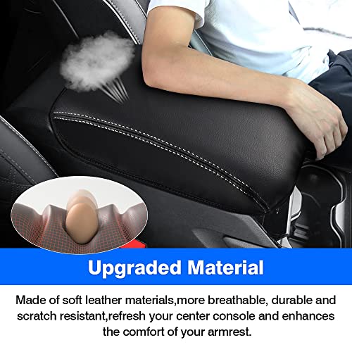 Image of Autorder Center Console Armrest Cover for 2021-2025 2026 Jeep Grand Cherokee L Accessories Armrest Cover Anti-Scratch Middle Console Pad Leather Armrest Protector