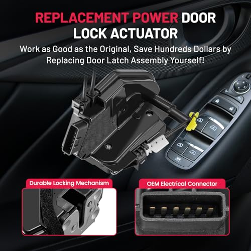 Image of SYERAL Front Left Driver Side Door Latch Lock Actuator Compatible with Nissan Sentra 2013-2019 Replaces 80501-9AN0A, 805019AN0A, 80501-3SG0A, 805013SG0A, SM2051